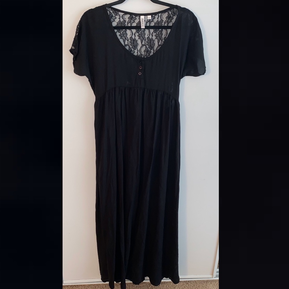 RVCA Lace Back Black Maxi Dress